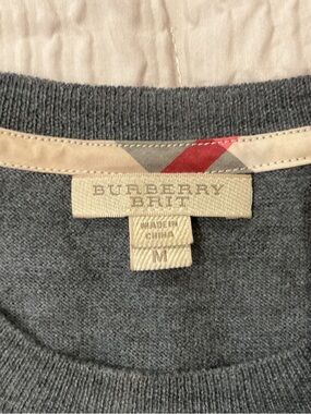 Authentic Burberry Gray Merino Wool Sweater